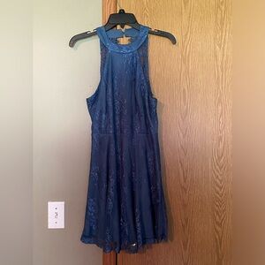 Lulus Blue Lace Skater Dress
